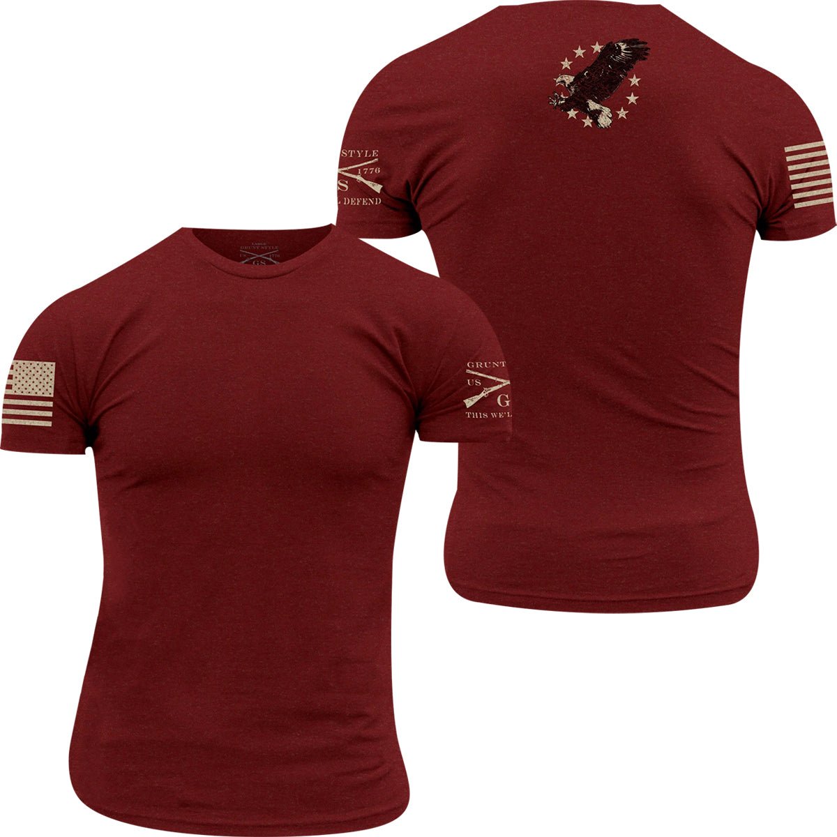 Grunt Style Eagle Betsy Ross T-Shirt - Red - Forza Sports