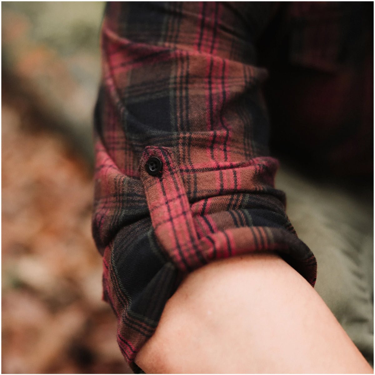 Grunt Style Plaid Flannel Long Sleeve Shirt - Crimson - Forza Sports