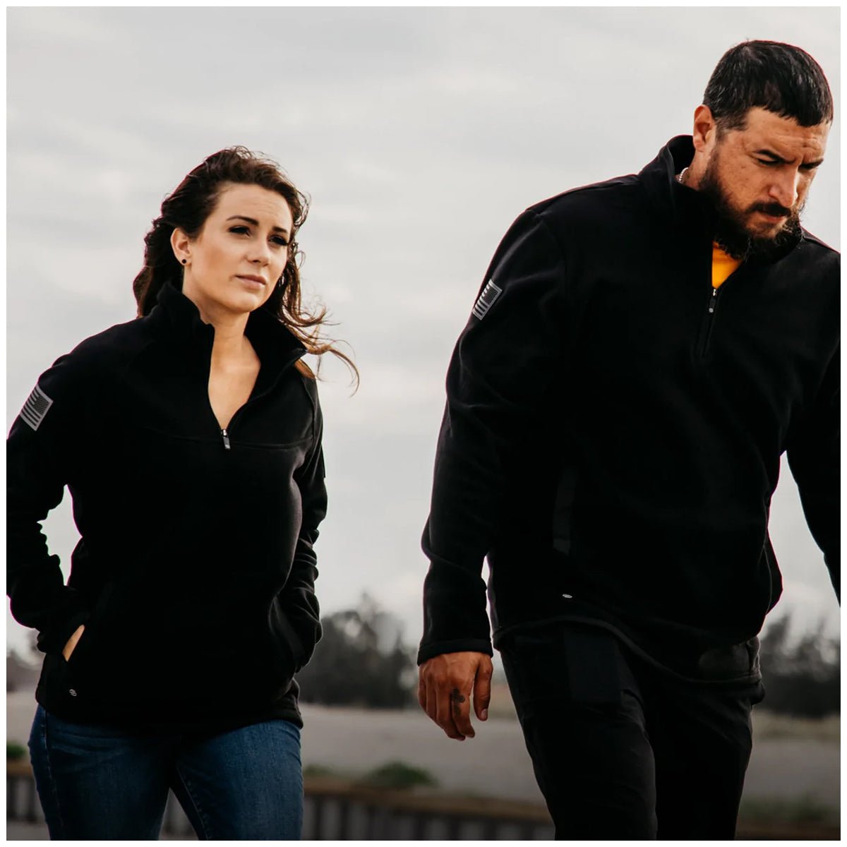 Grunt Style Women's Tech Quarter Zip Fleece Jacket - Black - Forza Sports