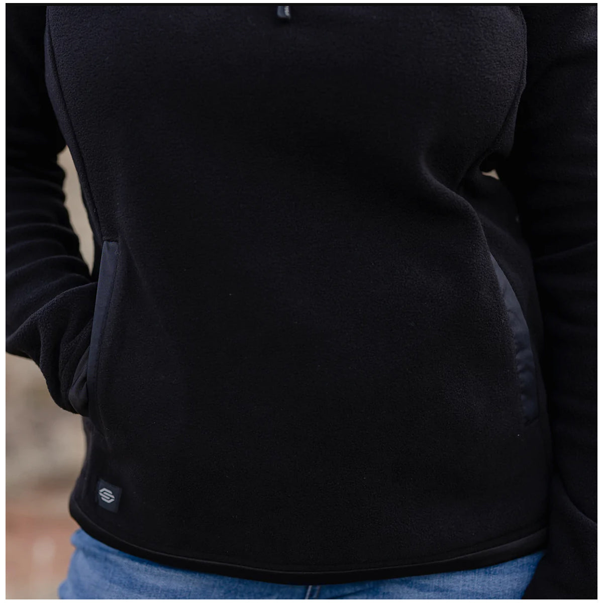 Grunt Style Women's Tech Quarter Zip Fleece Jacket - Black Grunt Style