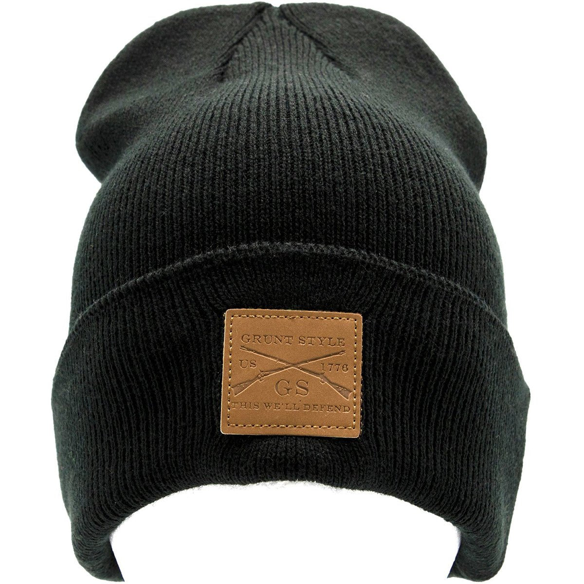 Grunt Style Leather Patch Cuffed Beanie - Forza Sports