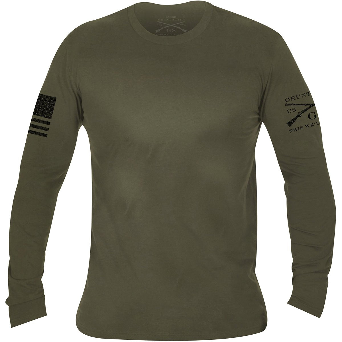 Grunt Style Basic Long Sleeve T-Shirt - Military Green - Forza Sports