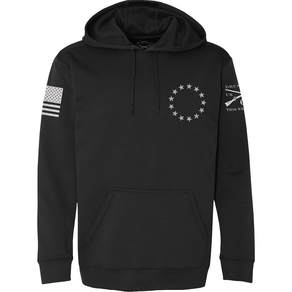 Grunt Style Betsy Rifle Flag Poly Pullover Hoodie - Black - Forza Sports
