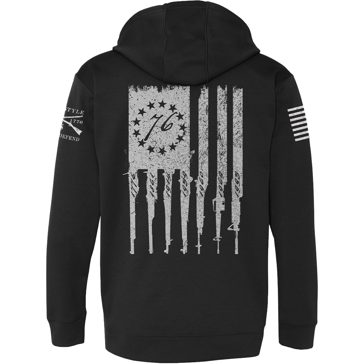 Grunt Style Betsy Rifle Flag Poly Pullover Hoodie - Black - Forza Sports