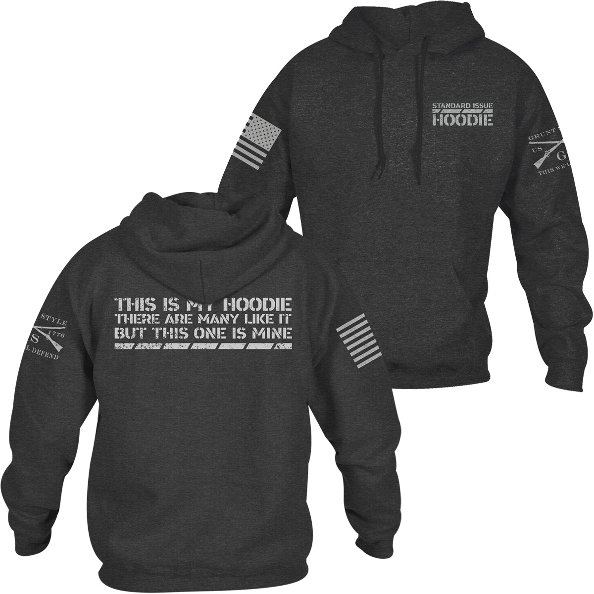 Grunt Style This Is My Hoodie Pullover Hoodie - Dark Heather Gray - Forza Sports