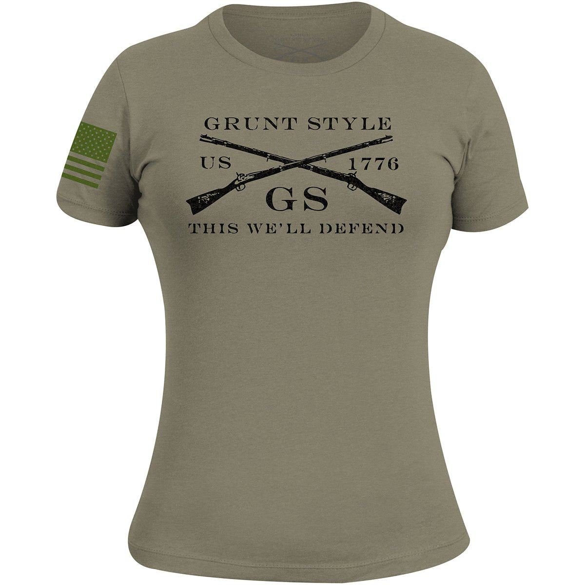 Grunt Style Women's Logo Basic T-Shirt - Military Green - Forza Sports