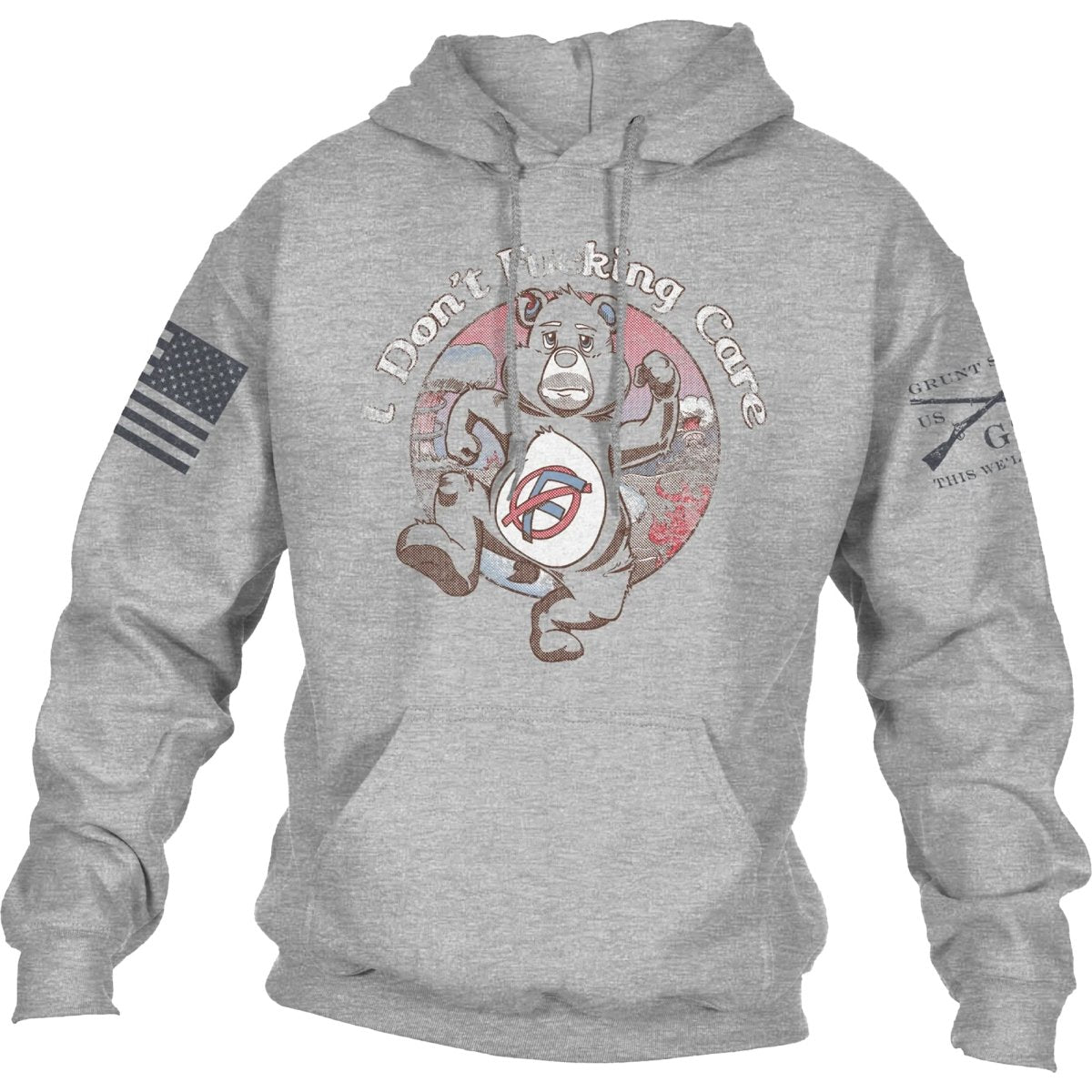 Grunt Style I Don't Fcking Care Pullover Hoodie - Gray - Forza Sports