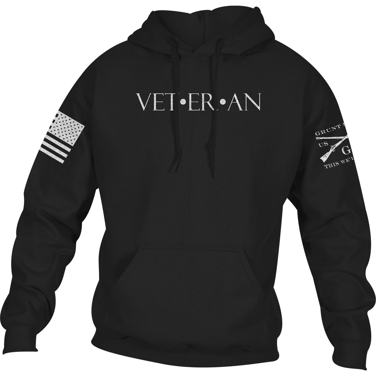 Grunt Style Women's Woman Veteran Pullover Hoodie - Black - Forza Sports