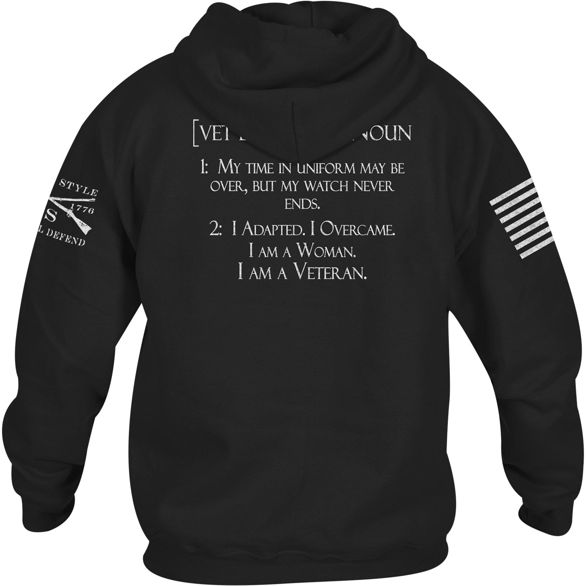 Grunt Style Women's Woman Veteran Pullover Hoodie - Black - Forza Sports