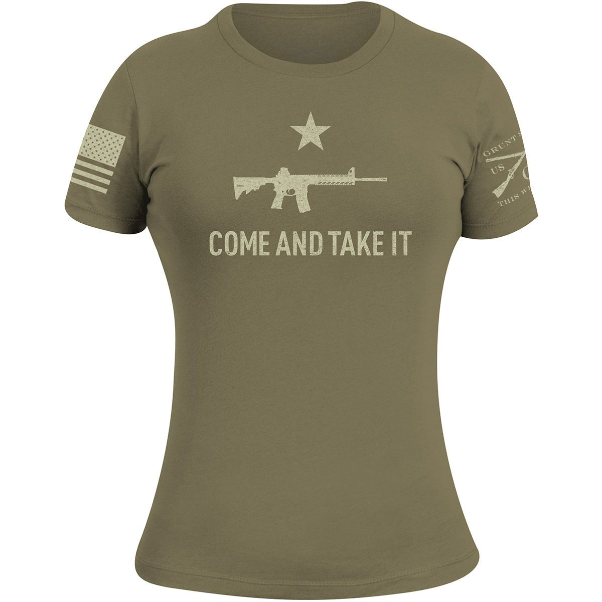 Grunt Style Women's Come And Take It 2A Edition T-Shirt - Military Green - Forza Sports