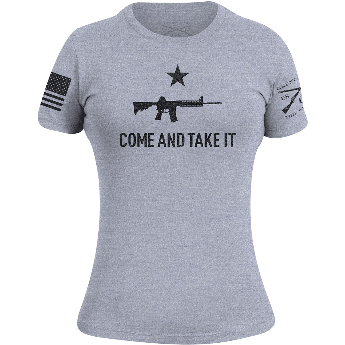 Grunt Style Women's Come and Take It 2A Edition T-Shirt - Heather Gray - Forza Sports