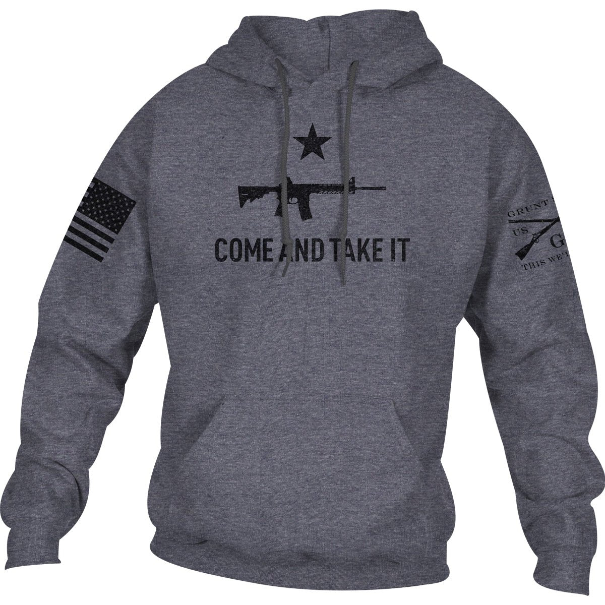 Grunt Style Come And Take It 2A Edition Pullover Hoodie - Dark Heather Gray - Forza Sports