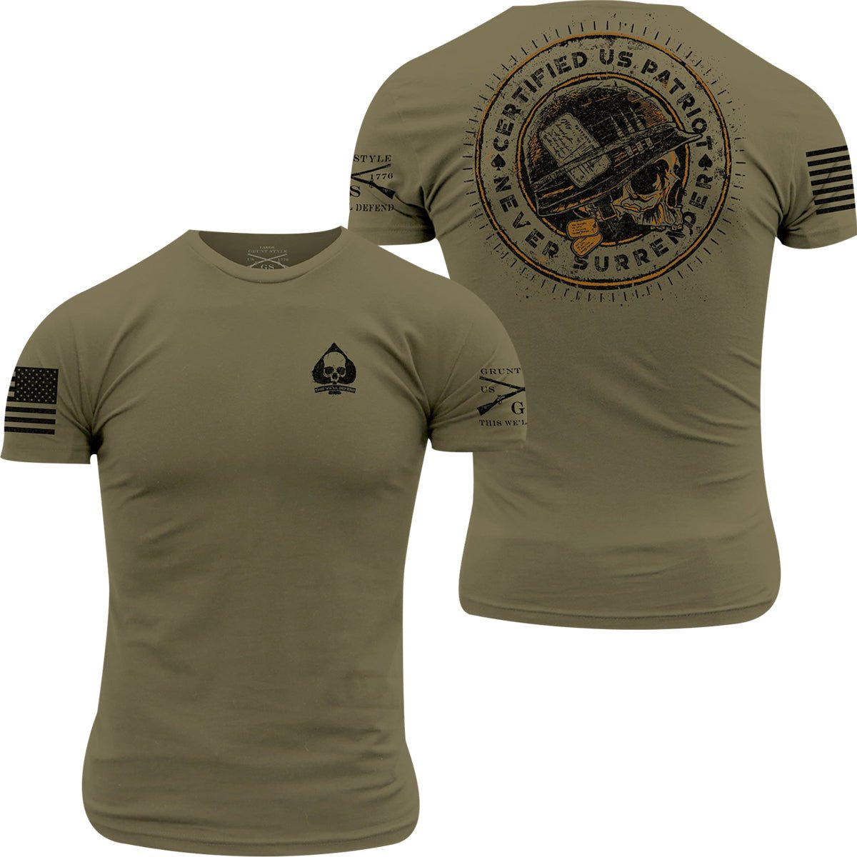 Grunt Style Patriot Seal T-Shirt - Military Green - Forza Sports