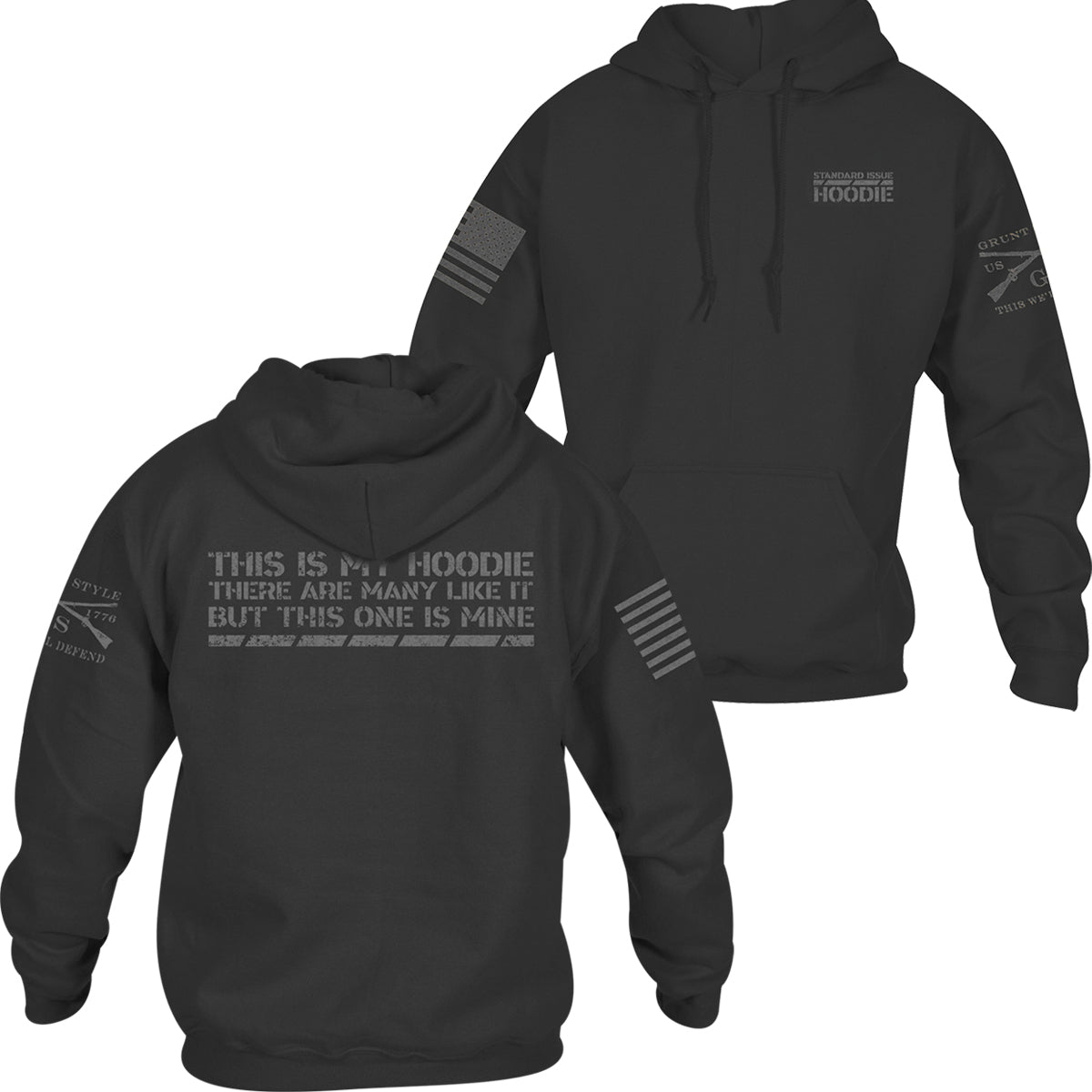 Grunt Style This Is My Hoodie Pullover Hoodie - Black - Forza Sports