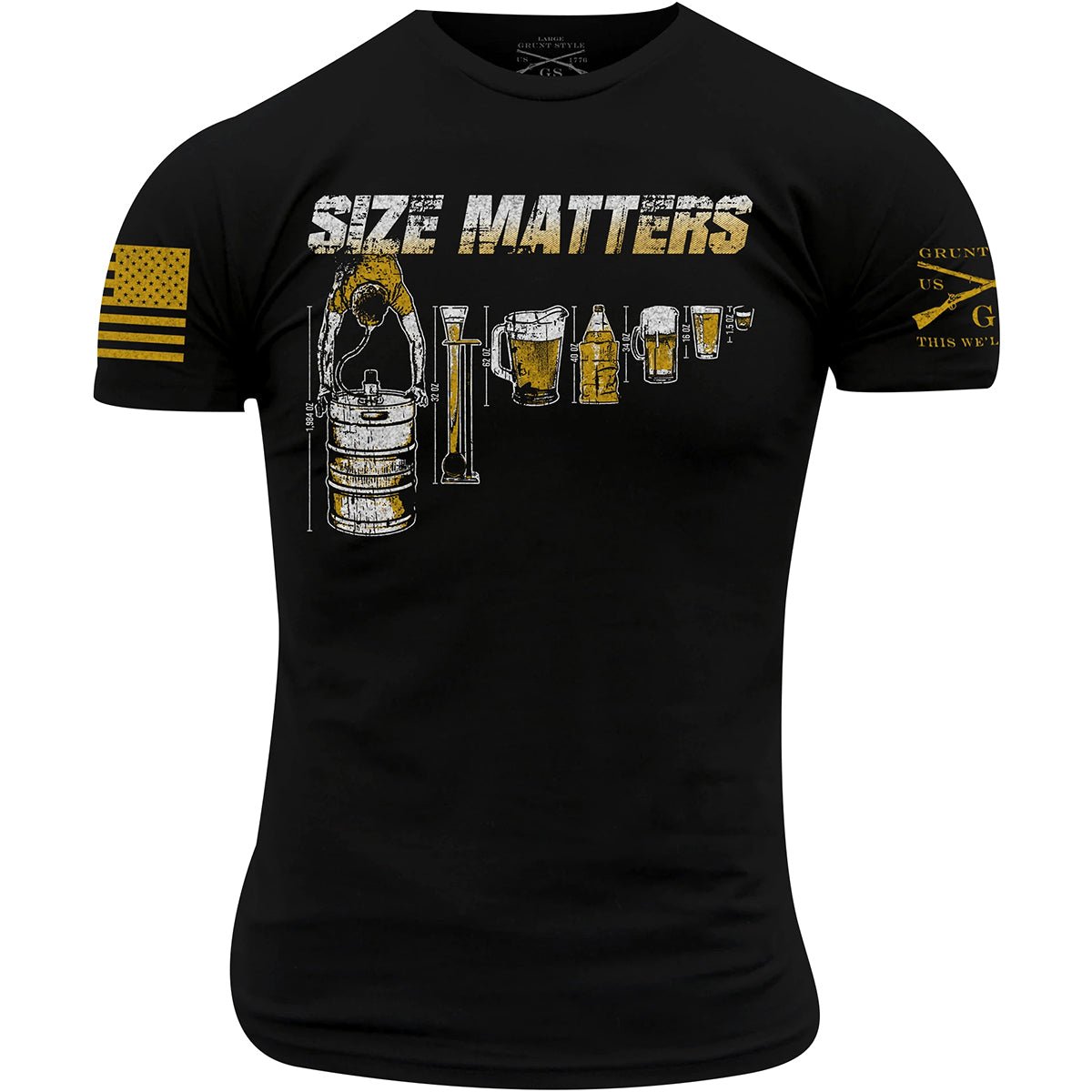 Grunt Style Beer Size Matters T-Shirt - Black - Forza Sports