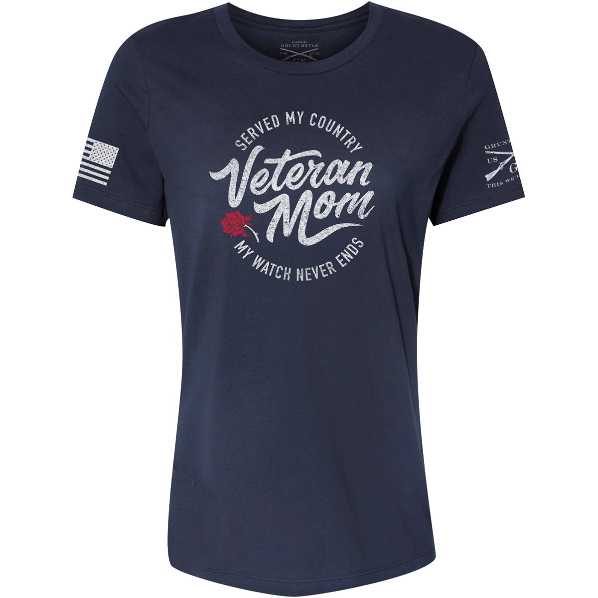 Grunt Style Women's Relaxed Fit Veteran Mom T-Shirt - Navy - Forza Sports
