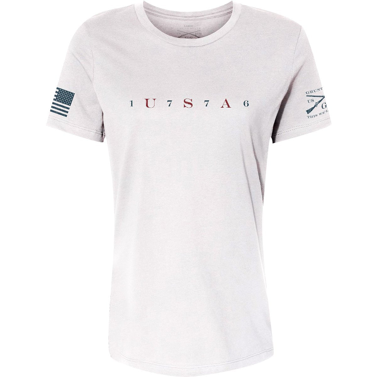 Grunt Style Women's Relaxed Fit USA 76 T-Shirt - White - Forza Sports