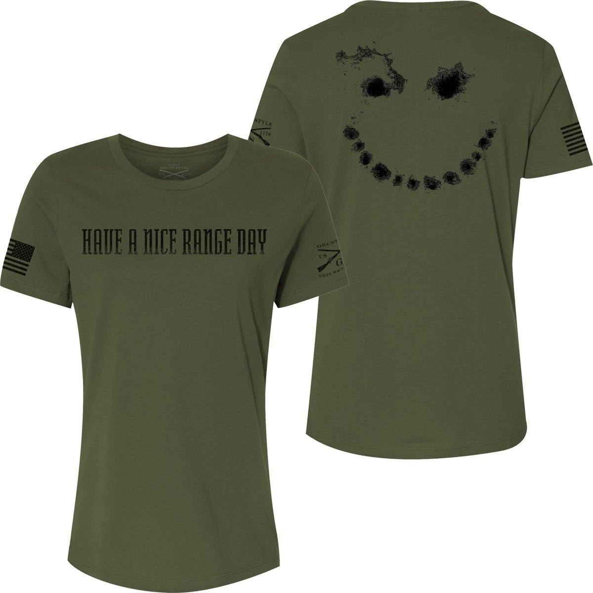 Grunt Style Women's Have A Nice Range Day Relaxed Fit T-Shirt - Military Green - Forza Sports