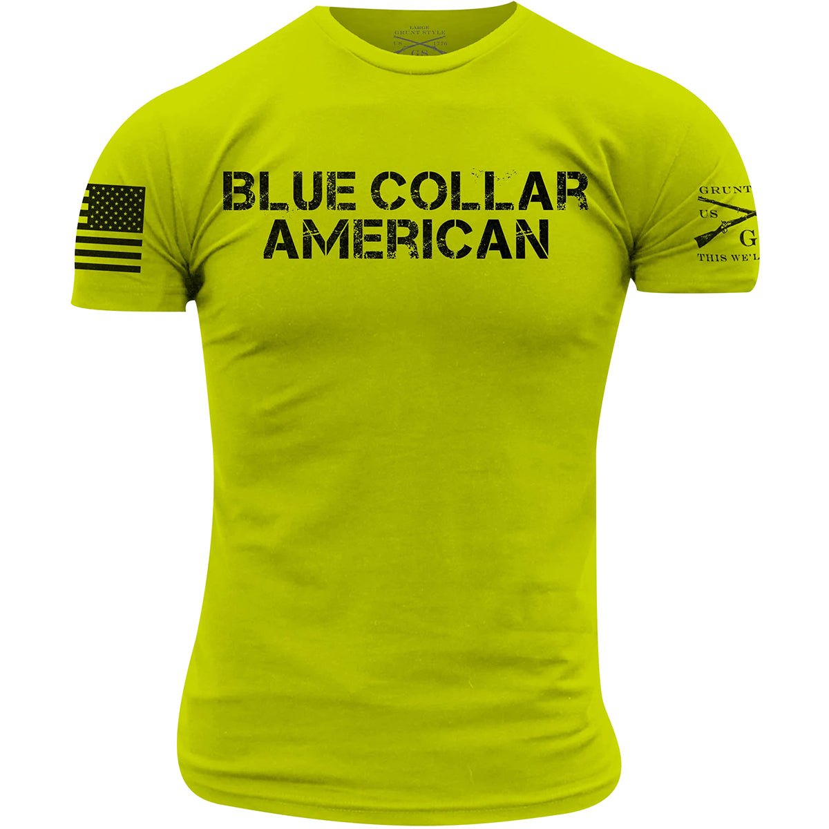 Grunt Style Blue Collar American T-Shirt - Safety Green - Forza Sports