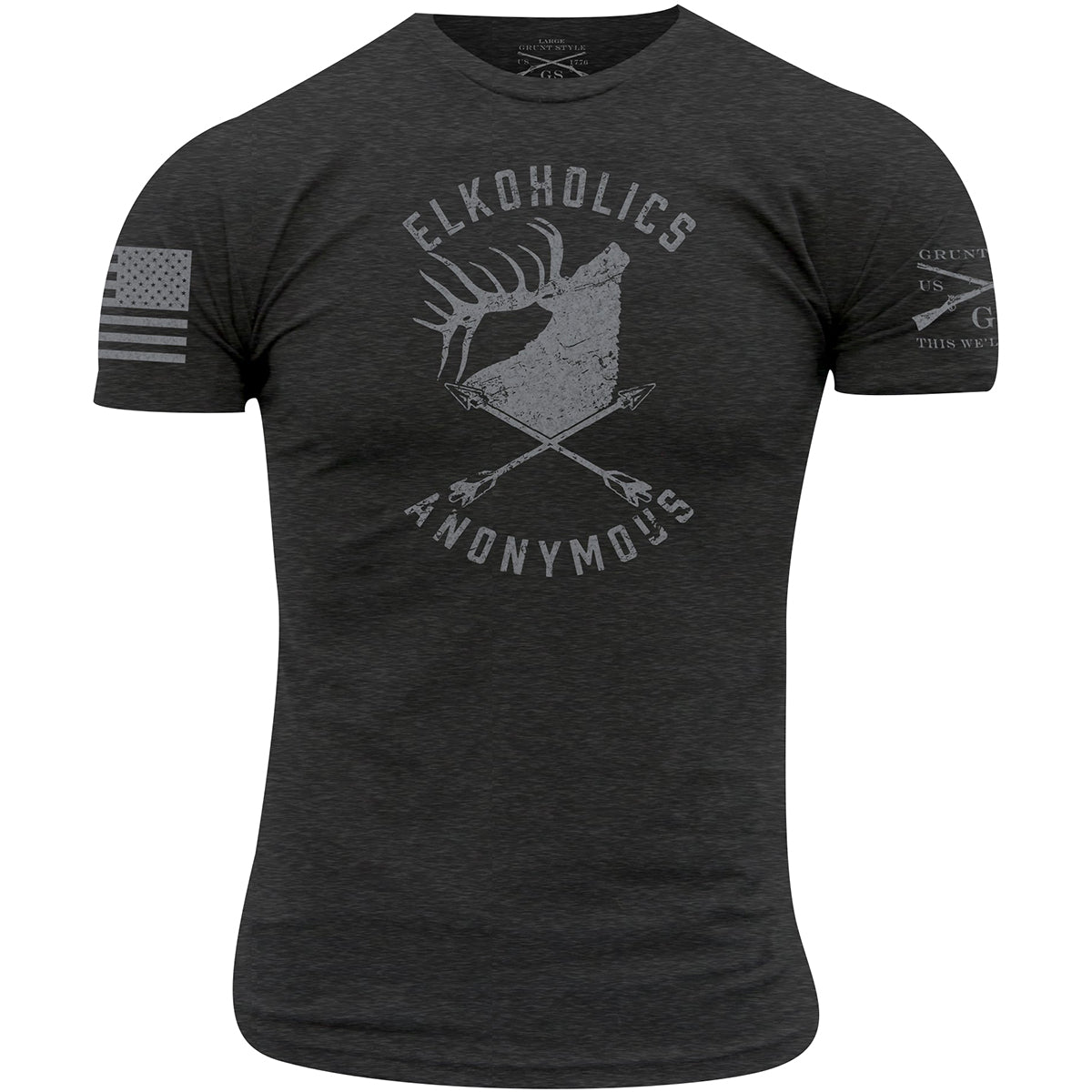 Grunt Style Elkoholics Anonymous T-Shirt - Heather Black - Forza Sports