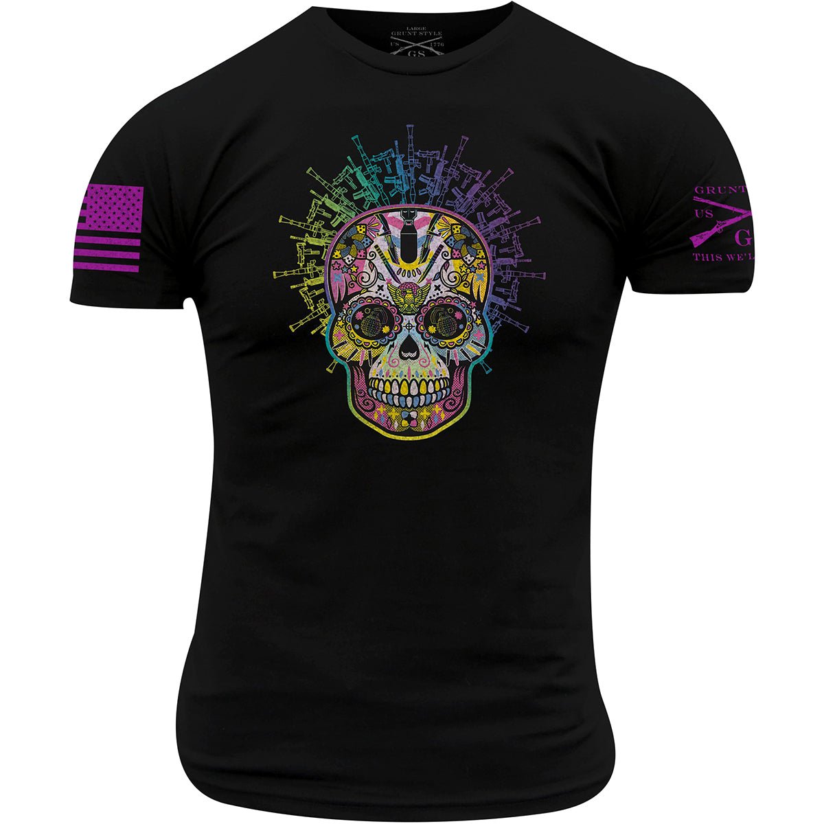 Grunt Style Sugar Skull Of Weapons T-Shirt - Black - Forza Sports