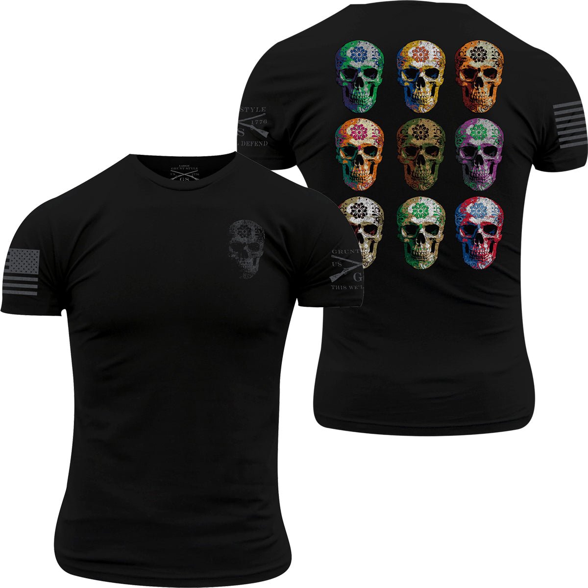 Grunt Style Sugar Skull Remix T-Shirt - Black - Forza Sports