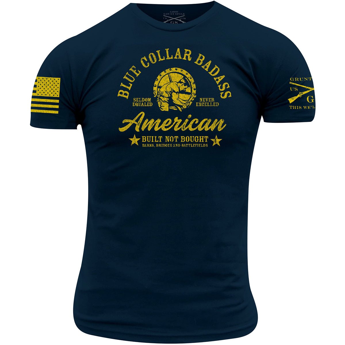 Grunt Style Blue Collar Badass T-Shirt - Blue - Forza Sports