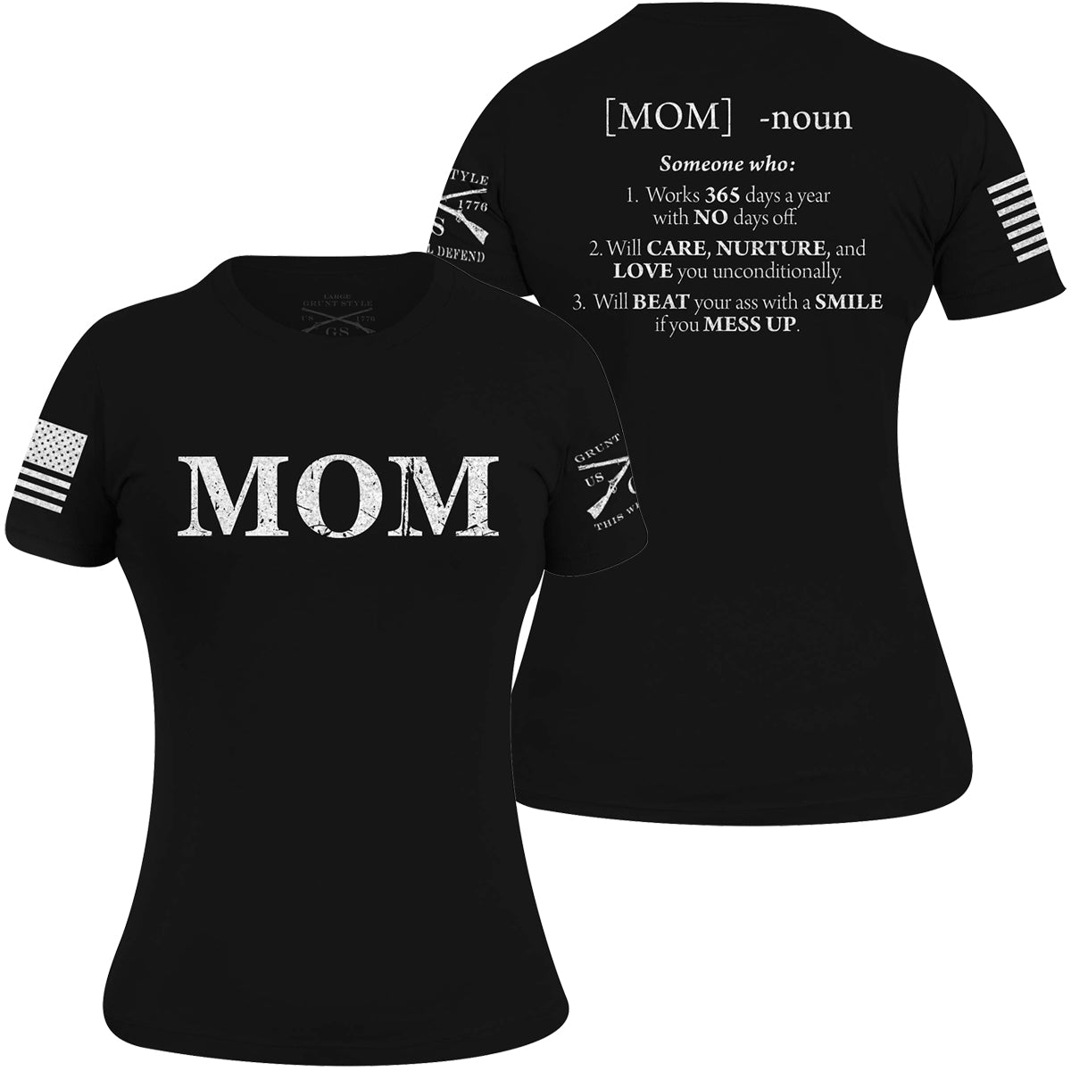 Grunt Style Women's Relaxed Fit Mom Defined T-Shirt - Black - Forza Sports