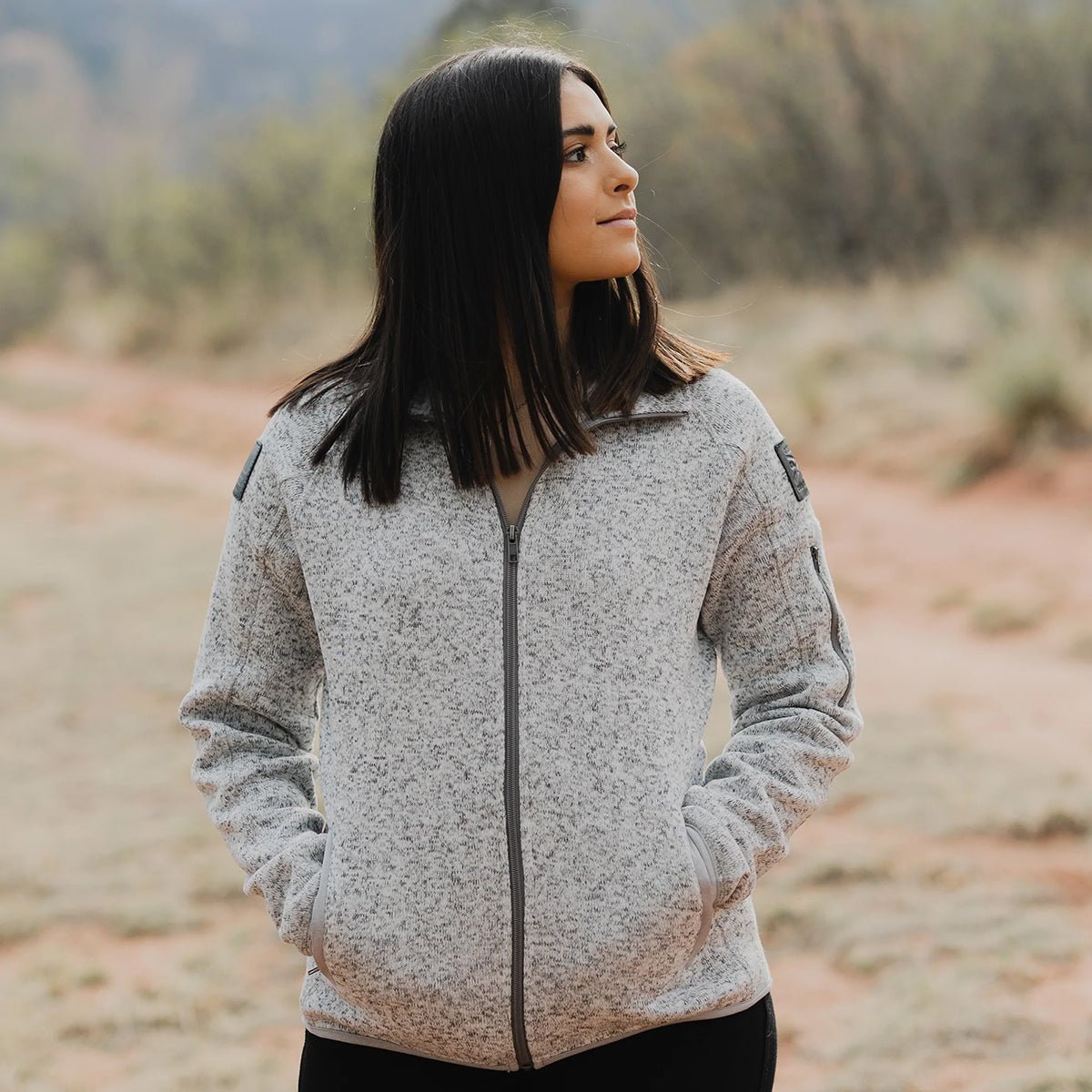 Grunt Style Women's Full Zip Sweater Jacket - Heather Gray - Forza Sports