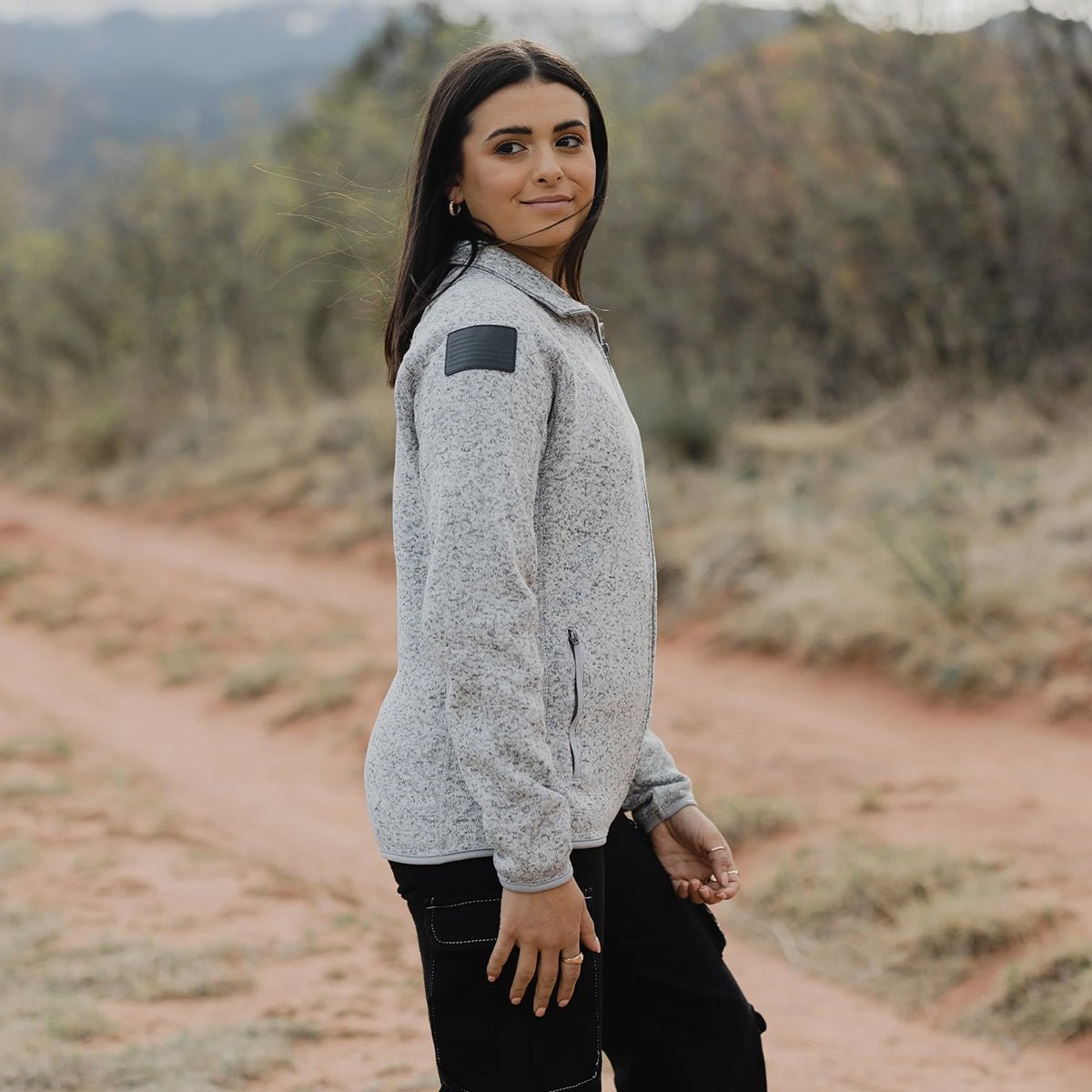 Grunt Style Women's Full Zip Sweater Jacket - Heather Gray - Forza Sports