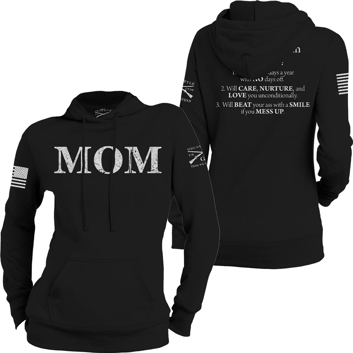 Grunt Style Women's Mom Defined Pullover Hoodie - Black - Forza Sports