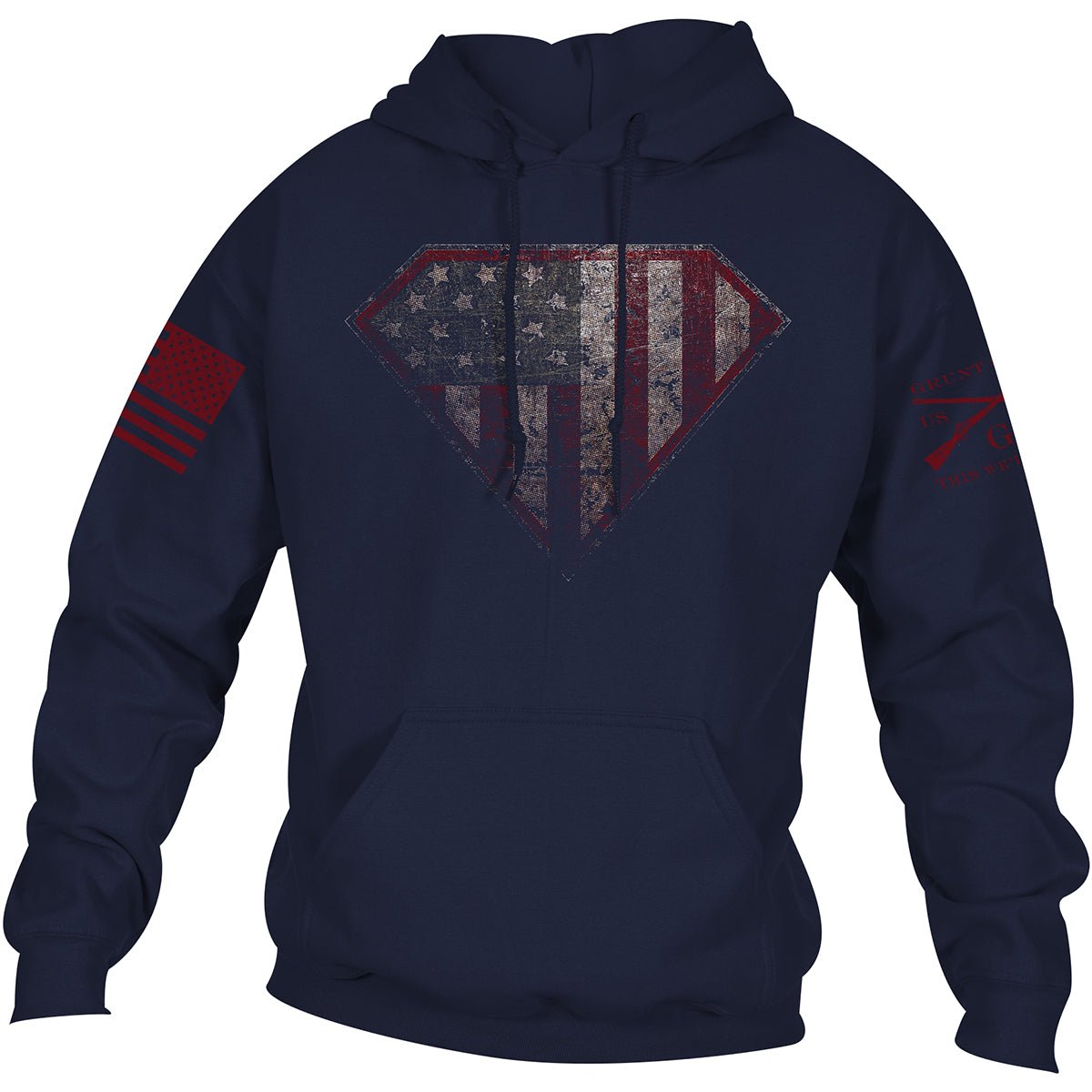 Grunt Style Super Patriot 2.0 Pullover Hoodie - Navy Blue - Forza Sports