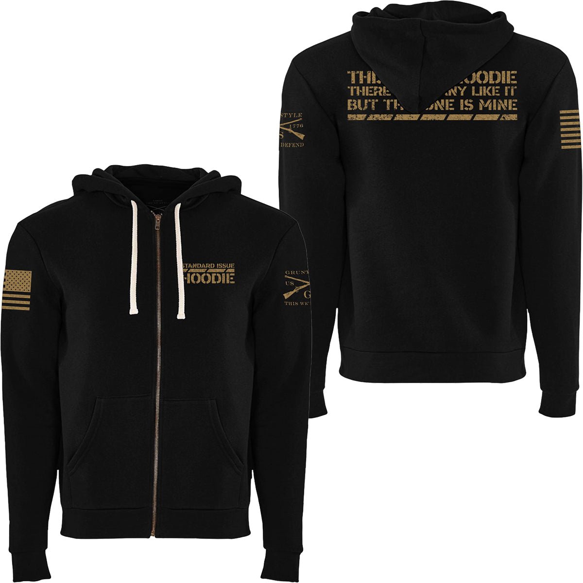 Grunt Style This Is My Hoodie Full - Zip Hoodie - Black - Forza Sports