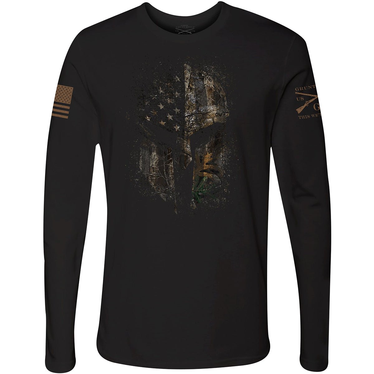 Grunt Style Realtree Edge - American Spartan Long Sleeve T-Shirt - Black - Forza Sports
