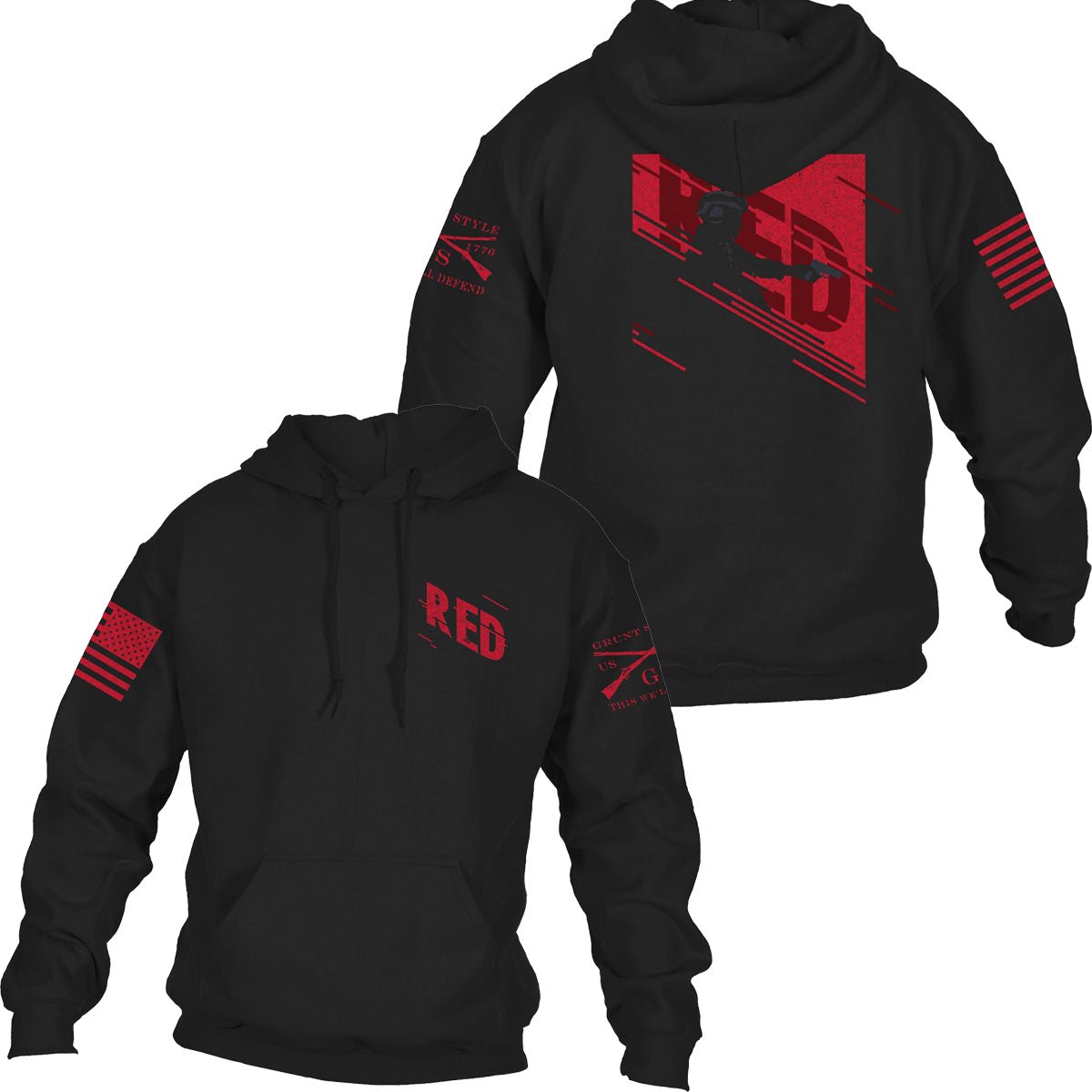 Grunt Style R.E.D. Movement Pullover Hoodie - Black - Forza Sports