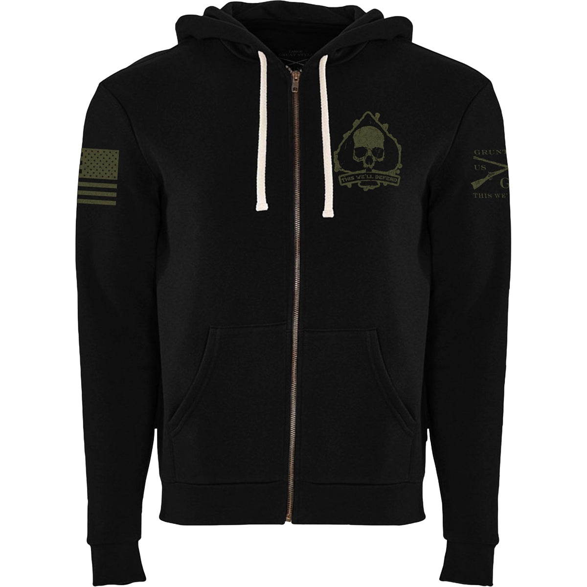 Grunt Style Patriot Seal Full Zip Hoodie - Black - Forza Sports