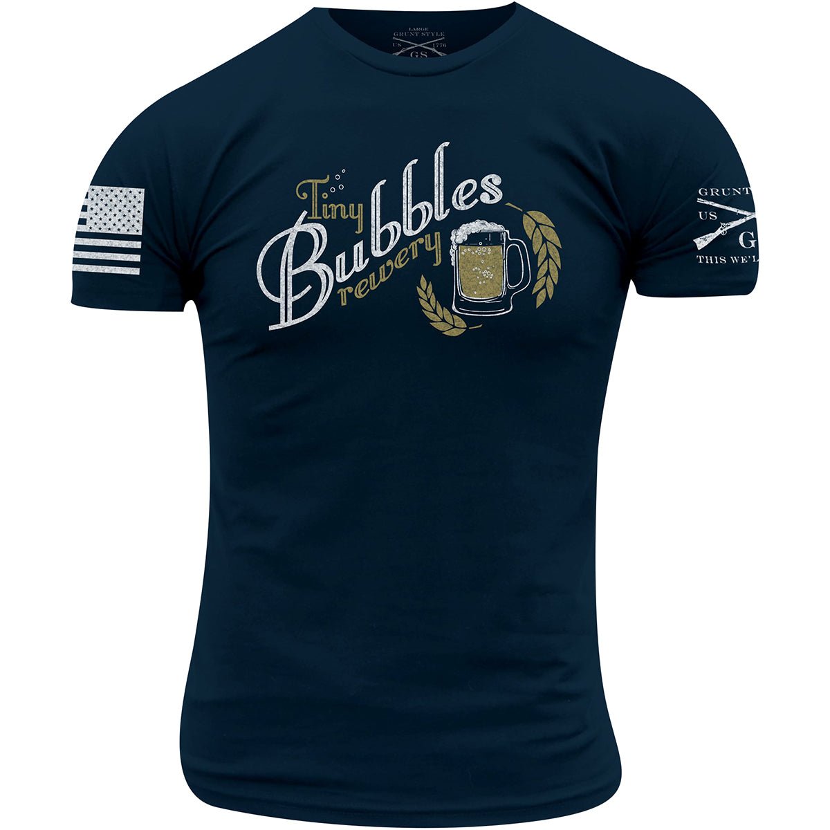 Grunt Style Tiny Bubbles Brewery T-Shirt - Navy - Forza Sports