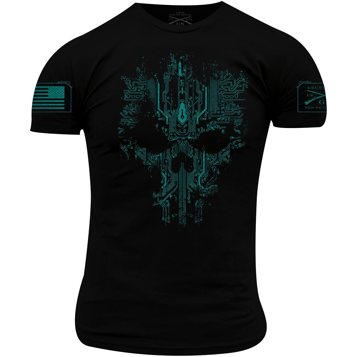 Grunt Style Circuit Skull T-Shirt - Black - Forza Sports
