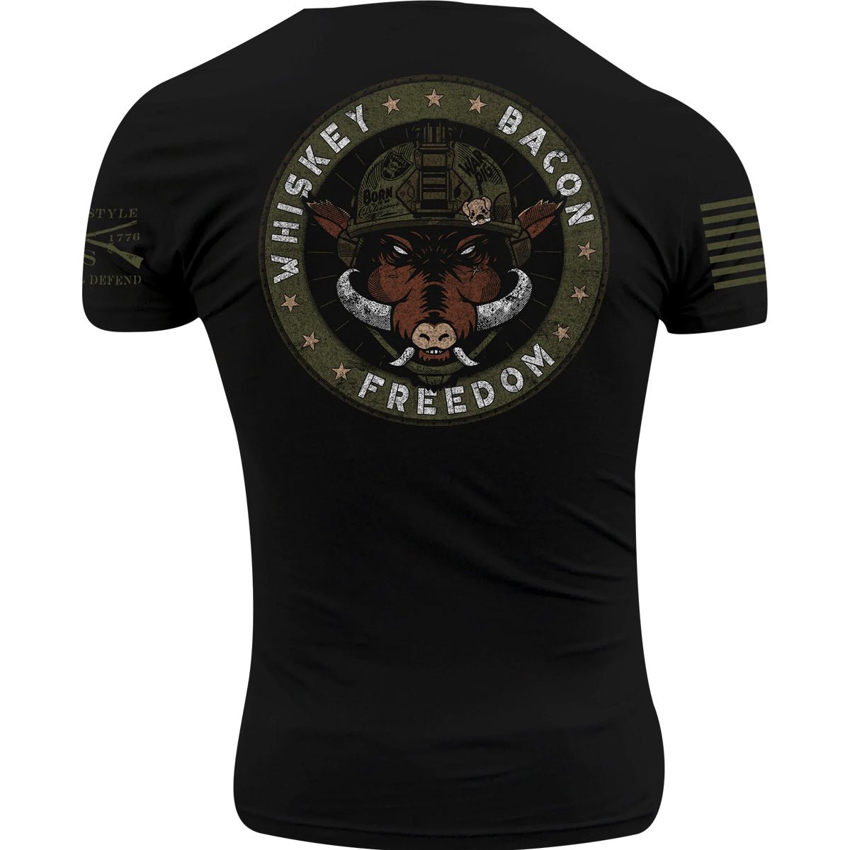 Grunt Style Whiskey Bacon Freedom T-Shirt - Black - Forza Sports