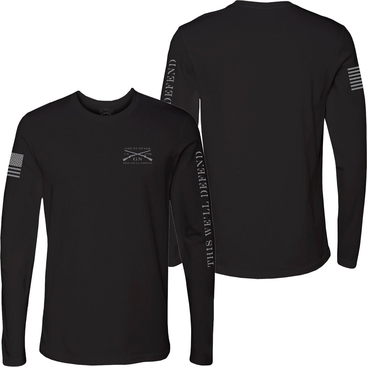 Grunt Style This We'll Defend Long Sleeve T-Shirt - Black - Forza Sports