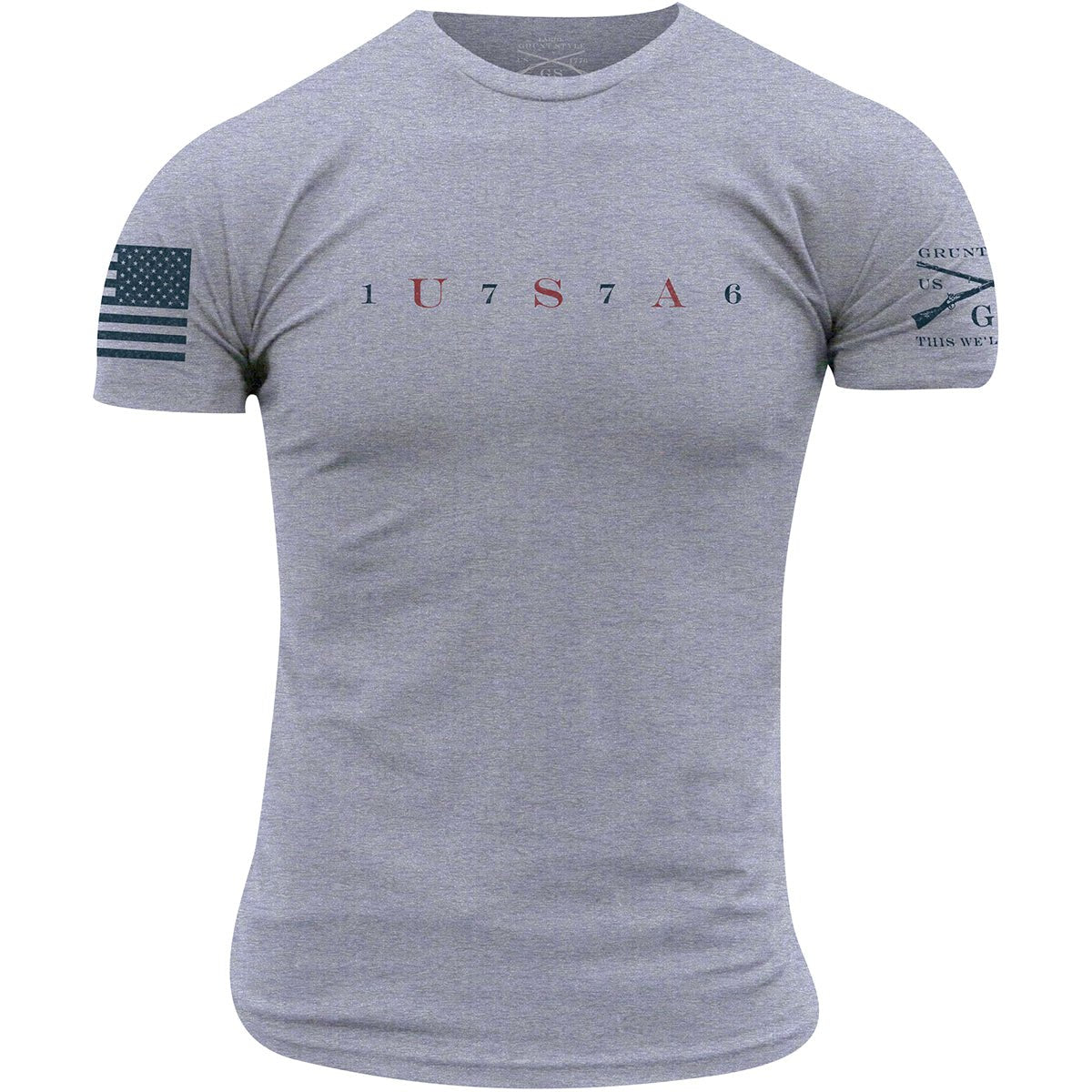 Grunt Style USA 76 T-Shirt - Heather Gray - Forza Sports