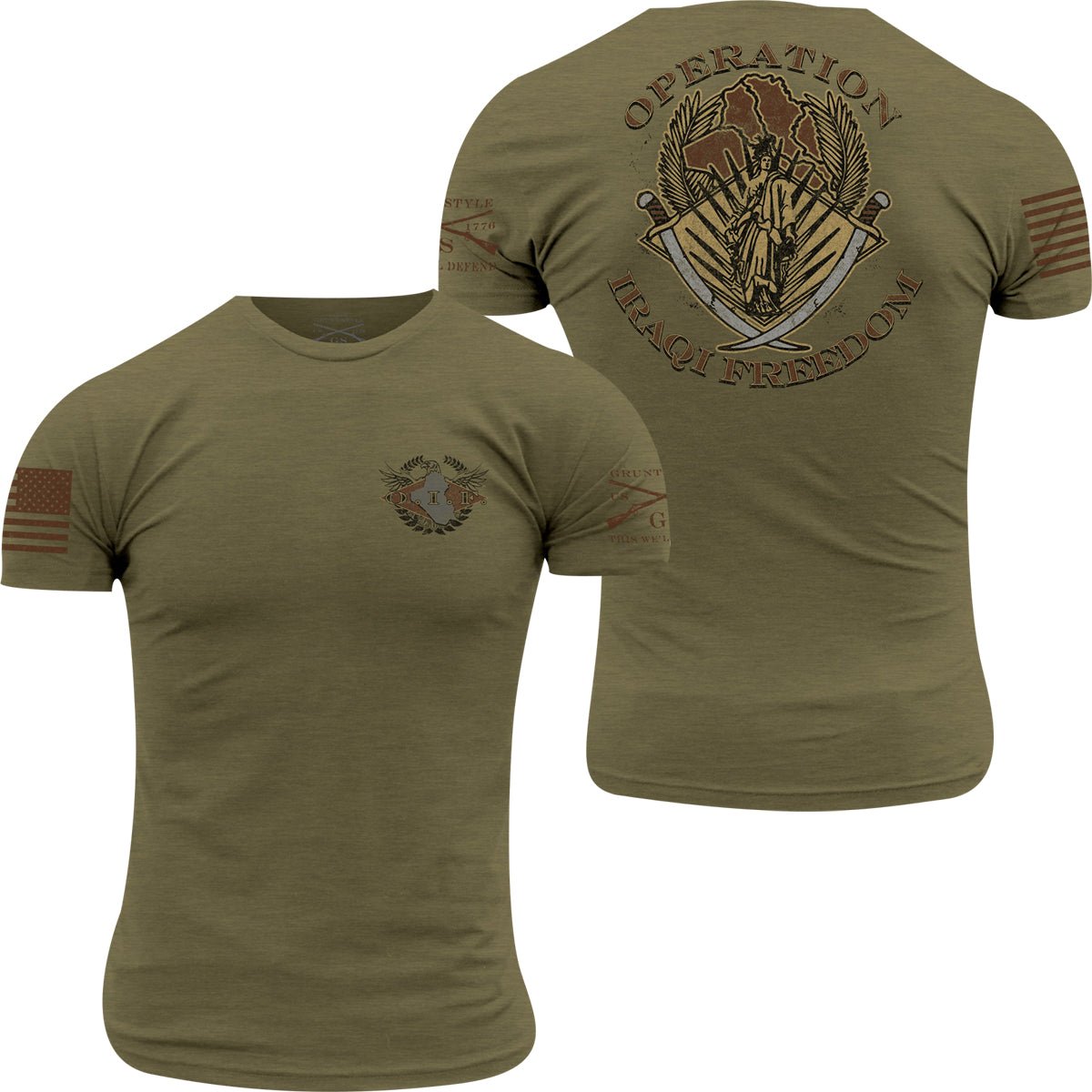 Grunt Style O.I.F. Veteran T-Shirt - Military Green - Forza Sports