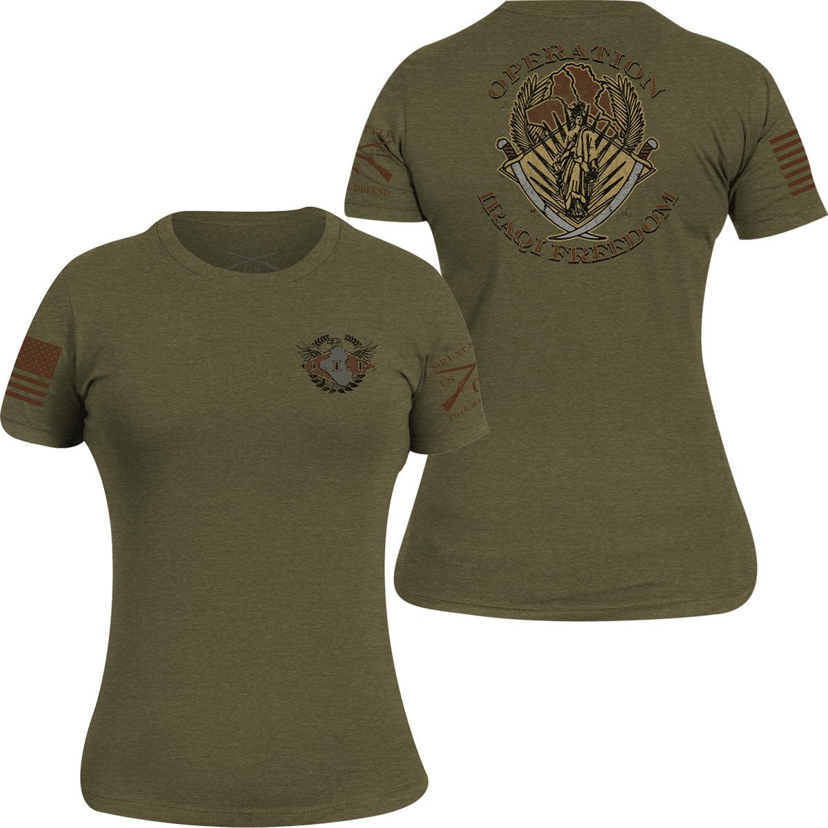 Grunt Style Women's O.I.F. Veteran T-Shirt - Military Green - Forza Sports