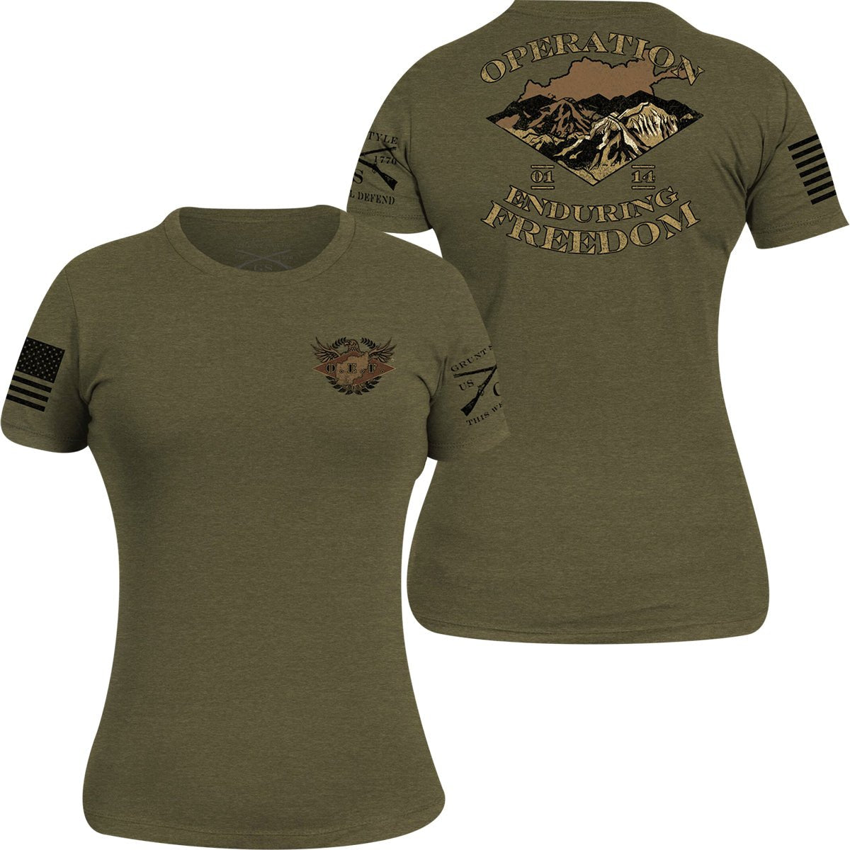 Grunt Style Women's O.E.F. Veteran T-Shirt - Military Green - Forza Sports