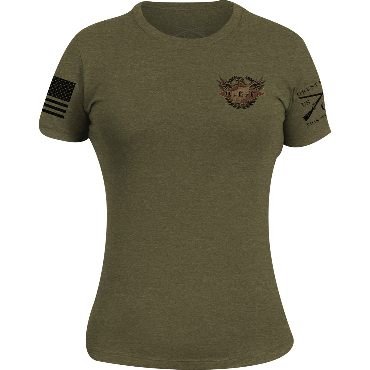 Grunt Style Women's O.E.F. Veteran T-Shirt - Military Green Grunt Style