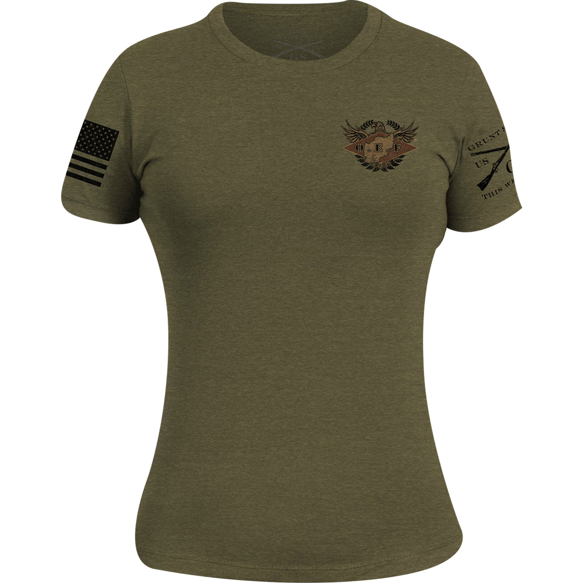 Grunt Style Women's O.E.F. Veteran T-Shirt - Military Green - Forza Sports