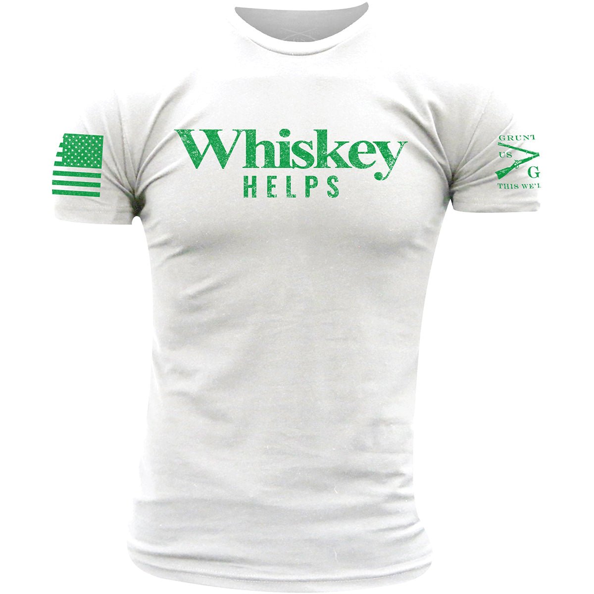 Grunt Style Whiskey Helps - St. Patrick's Day Edition T-Shirt - White - Forza Sports