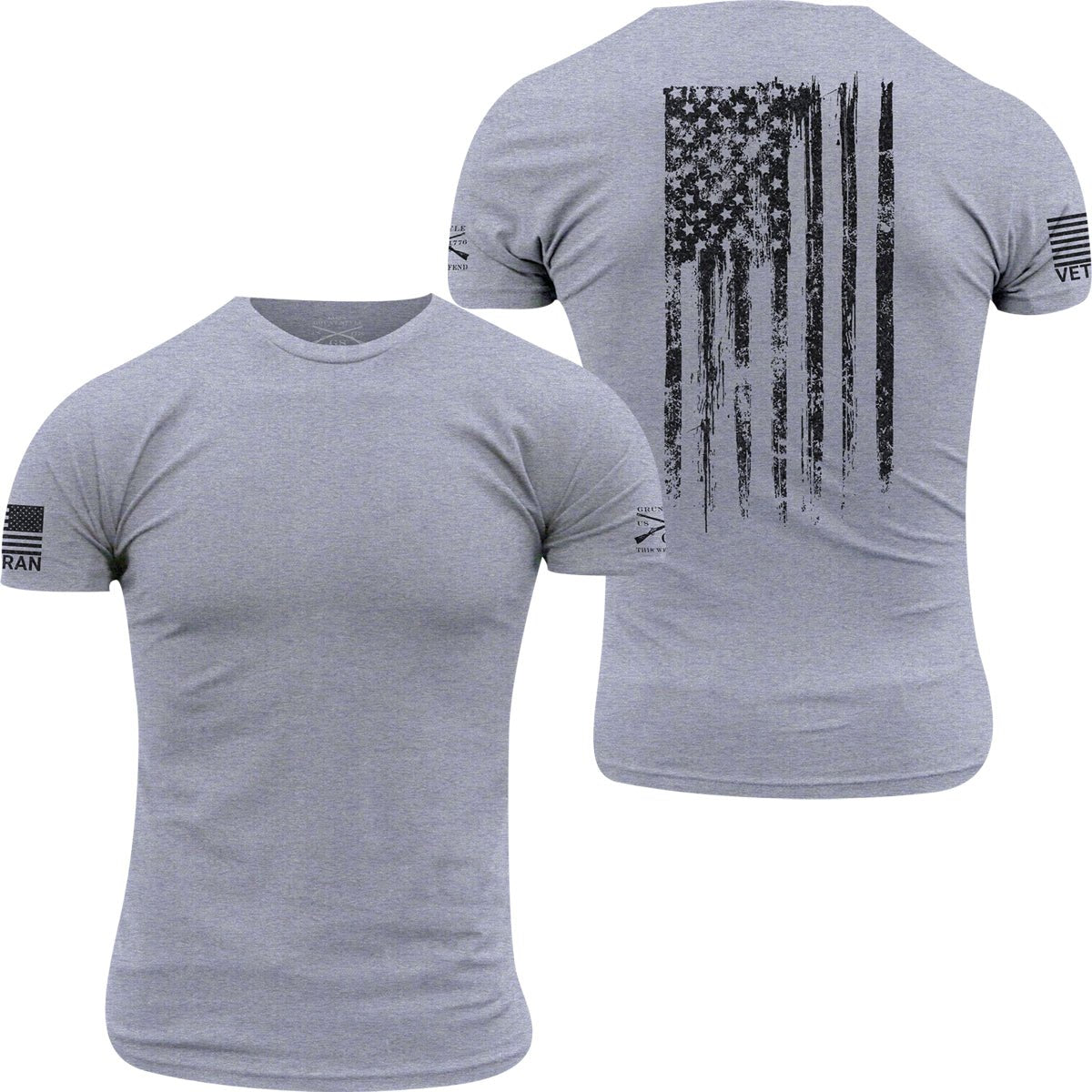 Grunt Style Veteran Flag T-Shirt - Heather Gray - Forza Sports