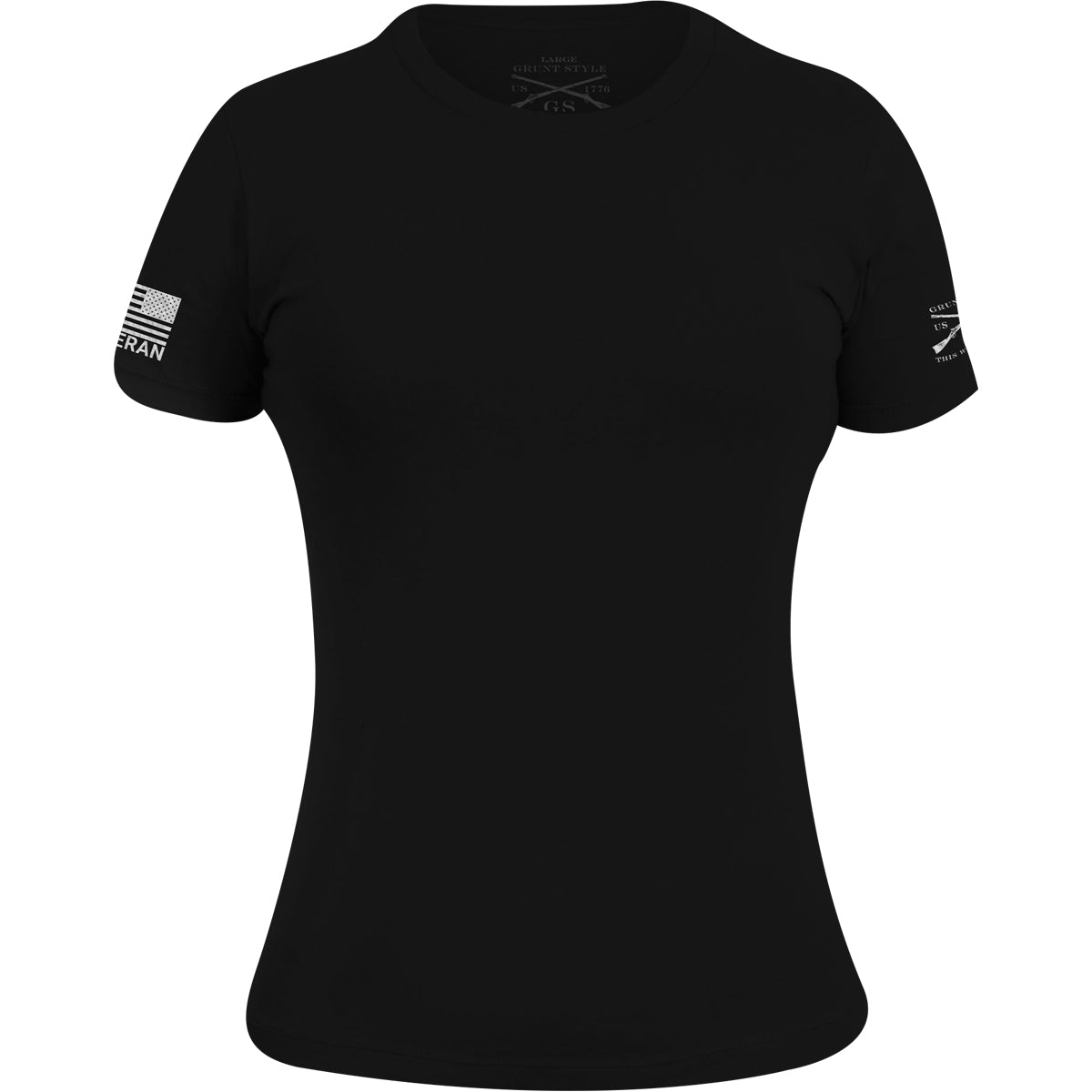Grunt Style Women's Veteran Flag T-Shirt - Black - Forza Sports