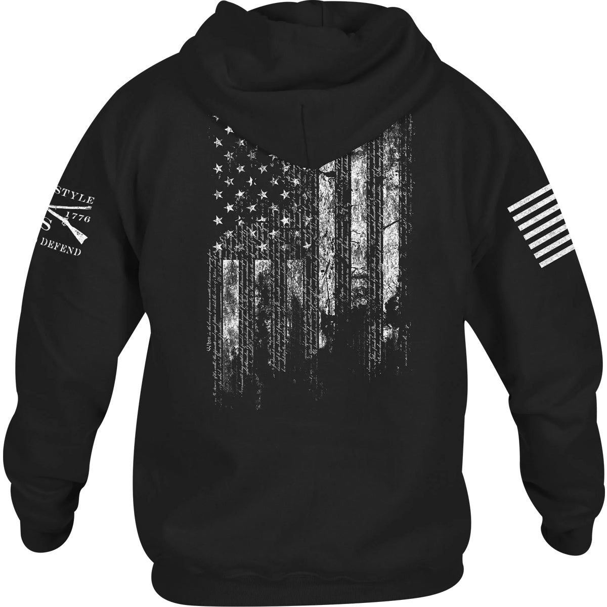 Grunt Style 1776 Flag Pullover Hoodie - Black - Forza Sports